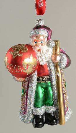 Holiday Heirloom Santa Ornaments Mardi Gras Santa-Dated 2015 - Boxed