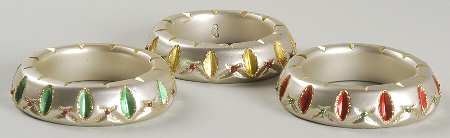 Holiday Heirloom Ornament Stands Lismore Set/3-Red,Green,Yellow - Boxed