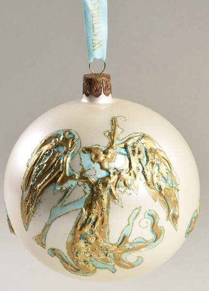 Snow Crystals-Holiday Heirloom Trumpeting Angel Ball-Ivory - Boxed