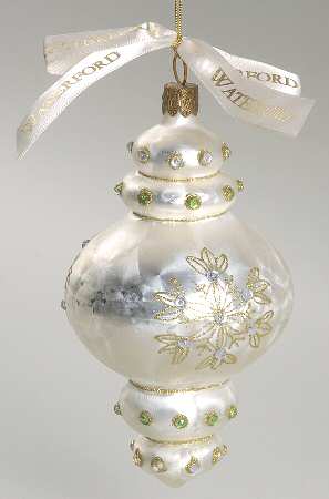 Snow Crystals-Holiday Heirloom Jeweled Top-Ivory - No Box