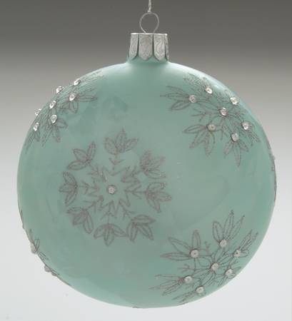 Snow Crystals-Holiday Heirloom Grande Globe-Aqua - Boxed