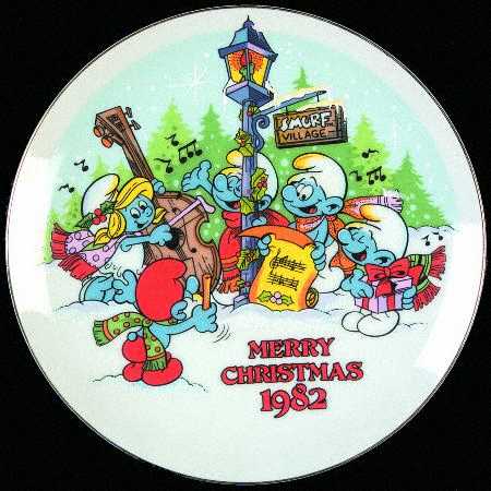 Smurfs Christmas Plate by Wallace Berrie