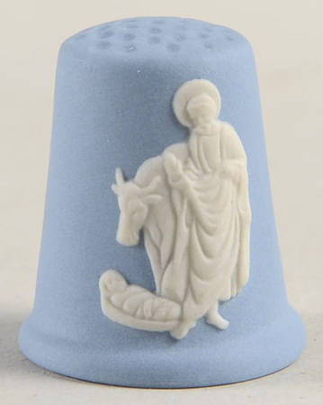 Jasperware Nativity Thimbles Manger Scene - No Box