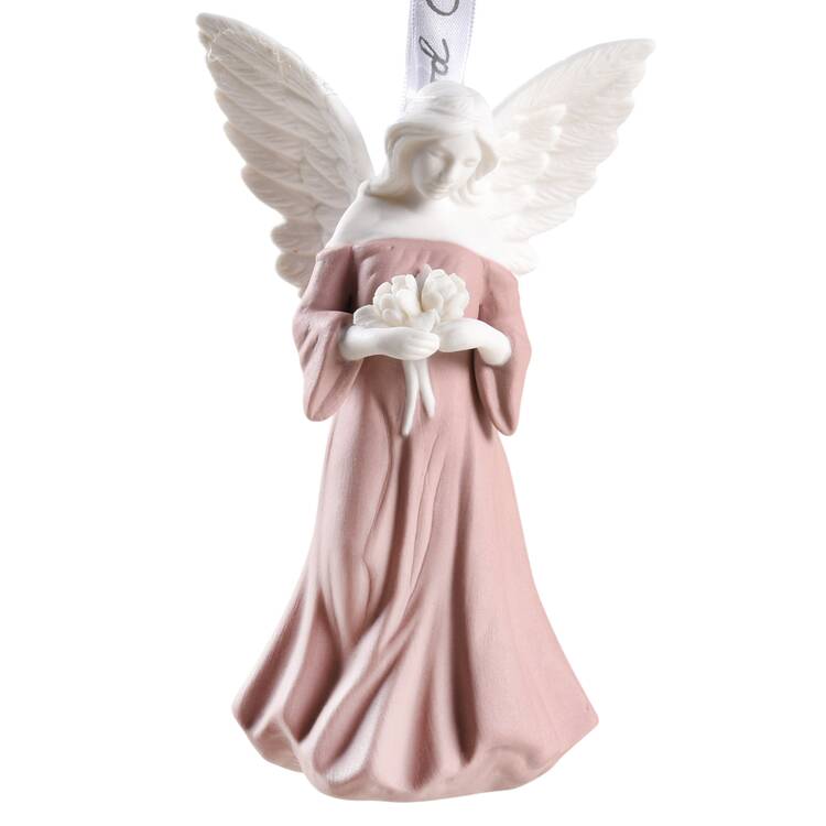 Angel Collection Angel With Bouquet-Pink - No Box
