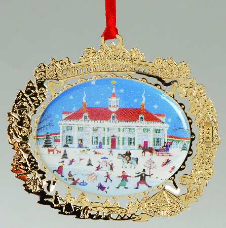 Mount Vernon Annual Christmas Ornament East Front Folk Art - Boxed