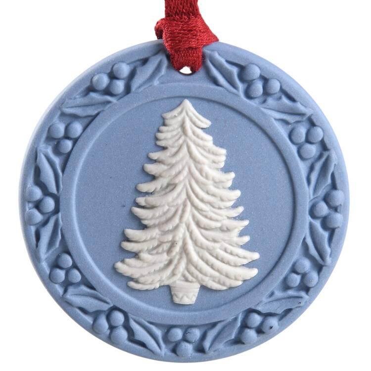 Jasperware Cameo Ornament Tree Ornament- Blue/White - Boxed