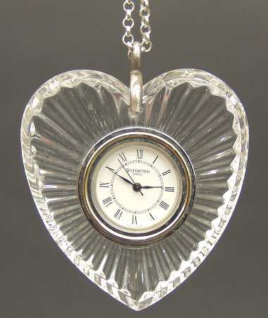 Waterford Jewelry Heart Clock Pendant - Boxed