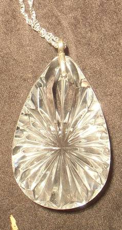 Waterford Jewelry Teardrop Pendant/Sterling Chain - No Box