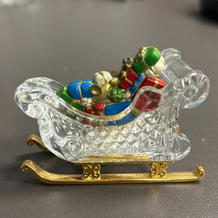 Christmas Crystal Jewels Christmas Sled With Presents - Boxed