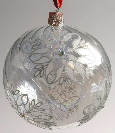 Jim O'Leary Opulent Snowflake Grande Silver Snowflake Ball - Boxed