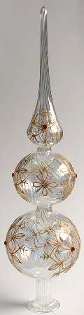 Tree Toppers-Blown Glass Gold Snowflake-Jim O'Leary - Boxed
