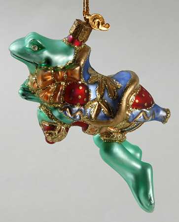 Carousel-Miniatures-Blown Glass Carousel Frog - Boxed