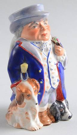 Character Toby Jug Squire With Two Dogs - No Box