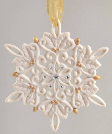 Snowflake Collection Jeweled Snowflake-Gold Accents - Boxed