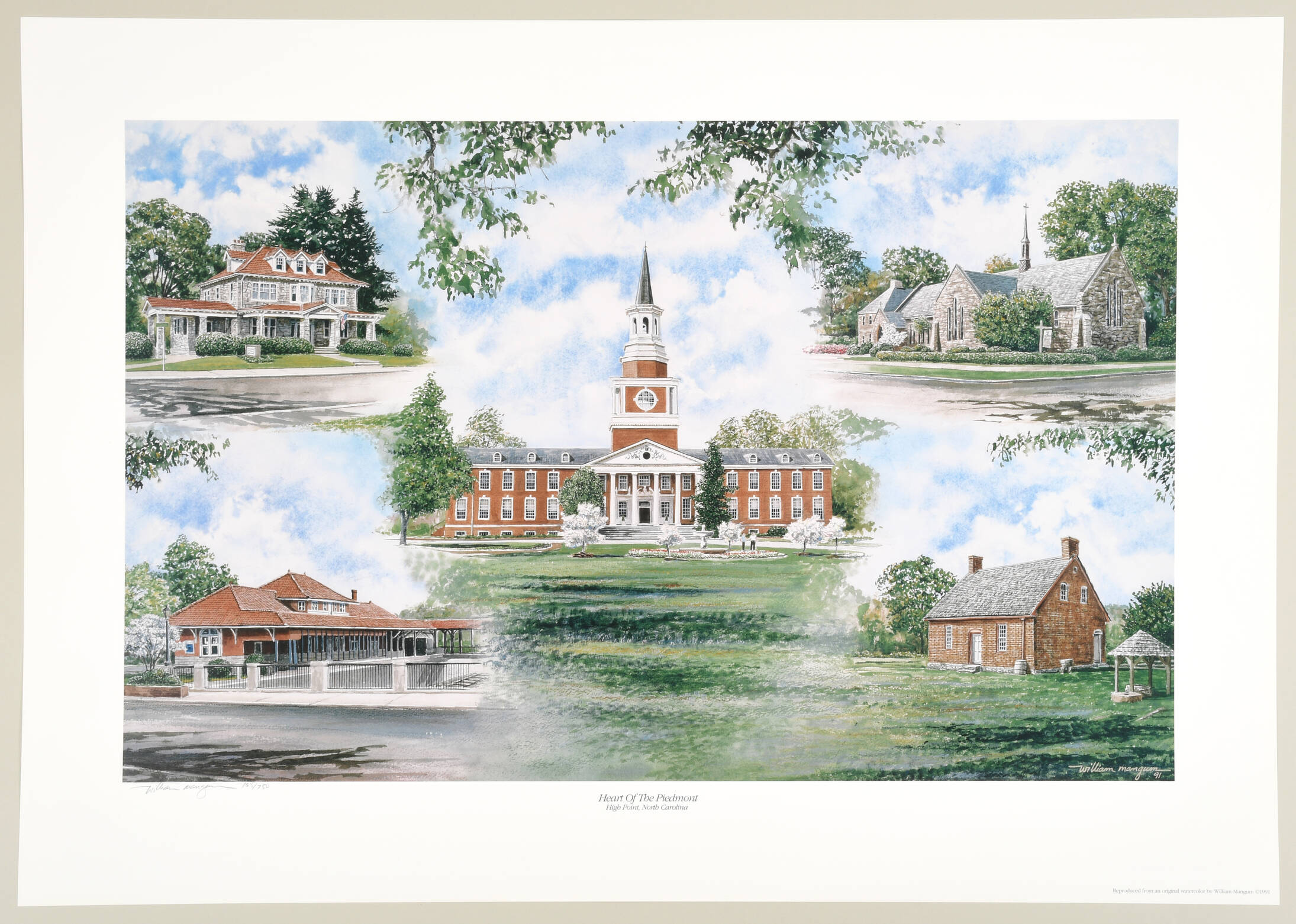 William Mangum Prints Heart Of The Piedmont-High Point Nc - No Box