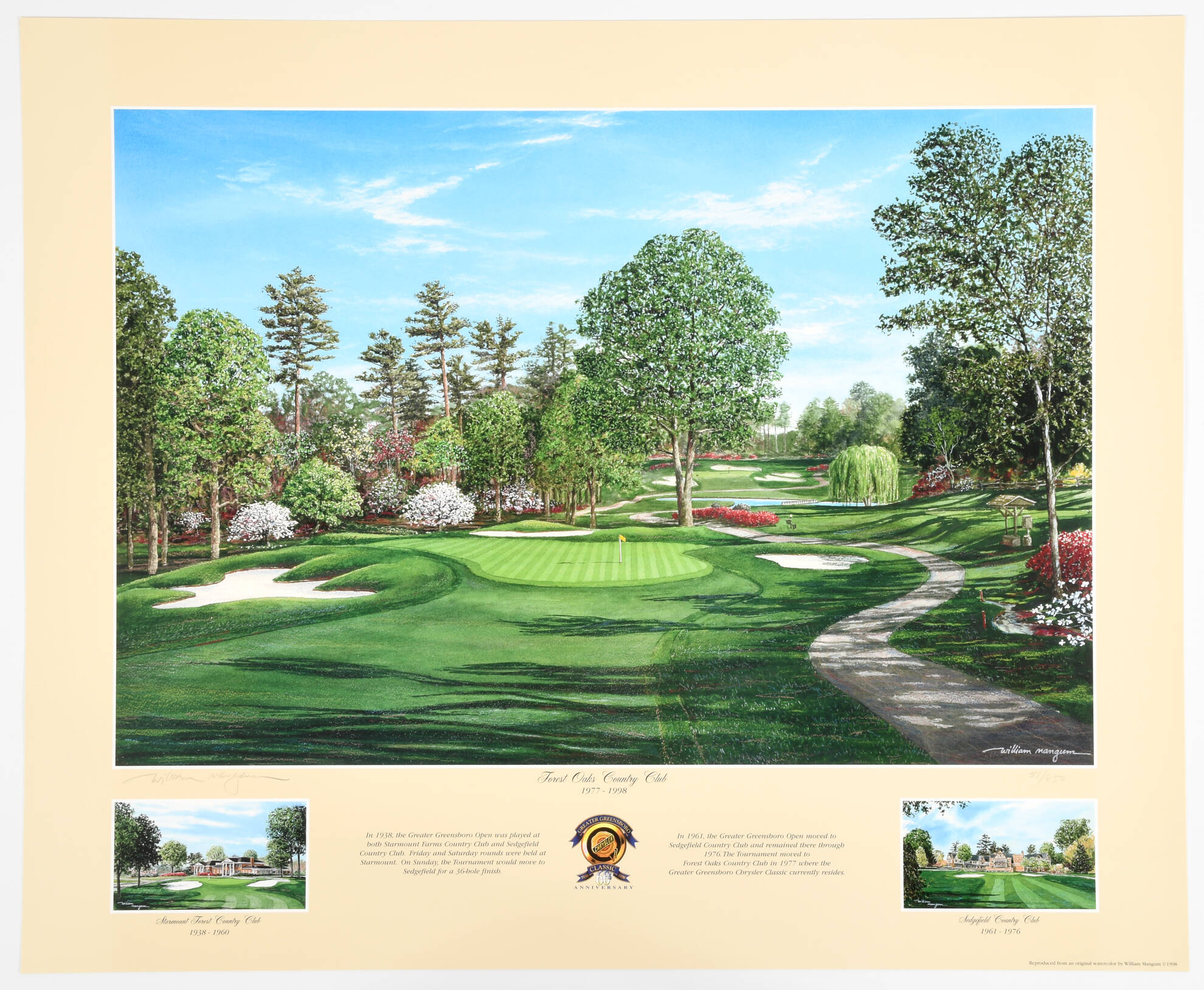 William Mangum Prints 60th Anniversary Greater Greensboro Clas - Boxed