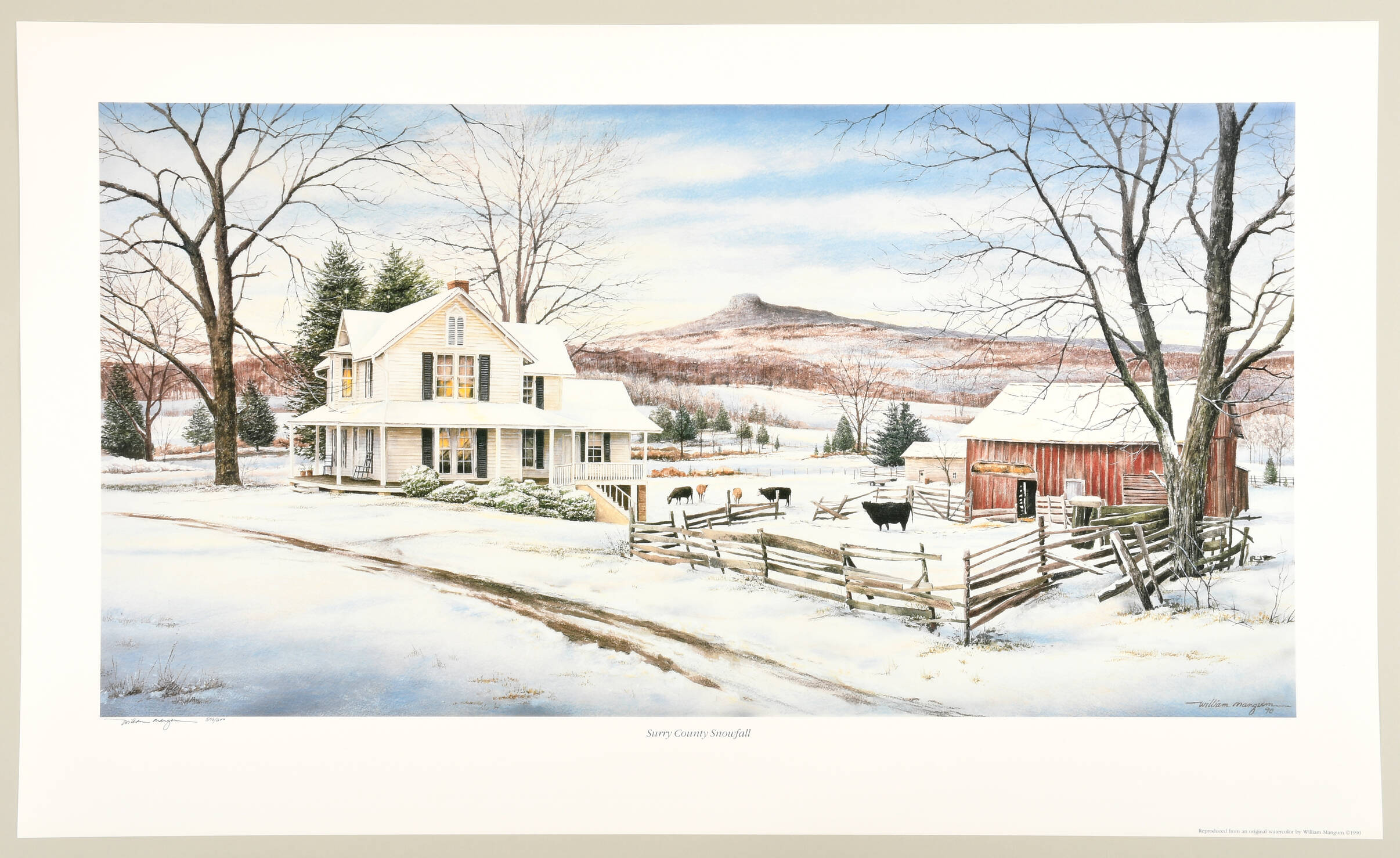 William Mangum Prints Surry County Snowfall - Boxed