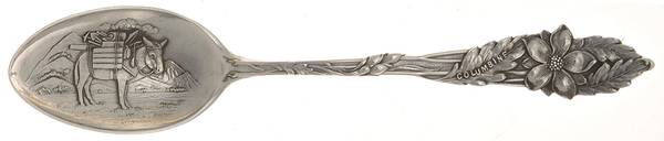 Colorado Columbine Souvenir Spoons Colorado-Donkey In Bowl - No Box