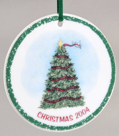 Miniature Plate Ornaments Tree Of Joyful Tidings - Boxed