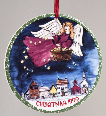 Miniature Plate Ornaments Peace On Earth - No Box
