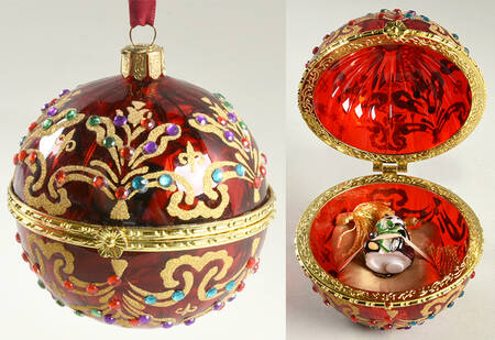 Brass and Enamel Ornaments Maharaja Ruby Treasure Box - No Box