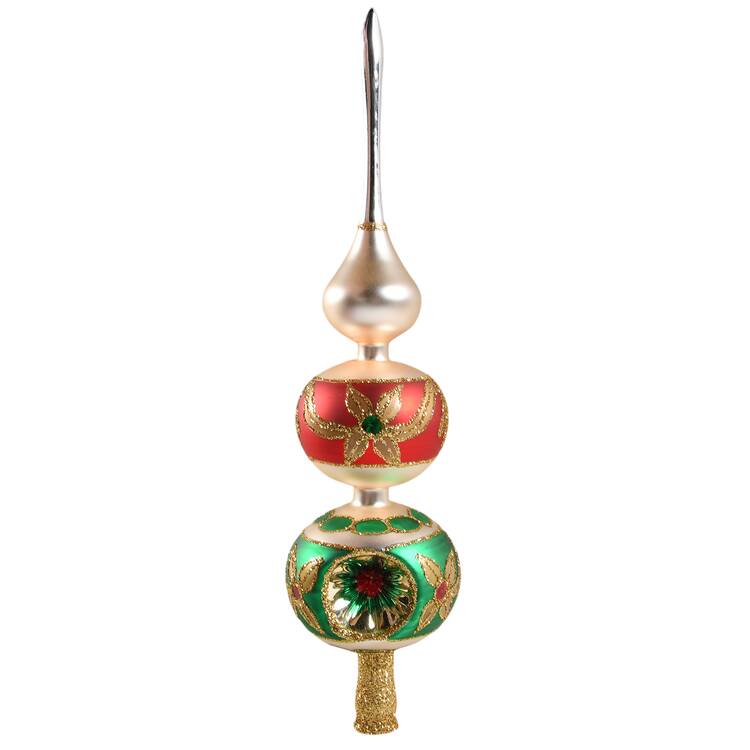 Tree Toppers-Blown Glass Ashling -Red,Green,Gold - No Box by Waterford Crystal