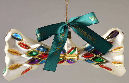 Multicolor Cut and Faceted Christmas Bow Tie - No Box