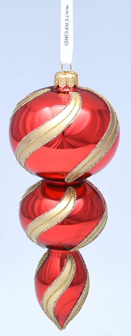 Holiday Heirloom Red and Gold Triple Spire - No Box