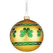 Green with Gold, Silver, White Shamrock Bauble - Boxed