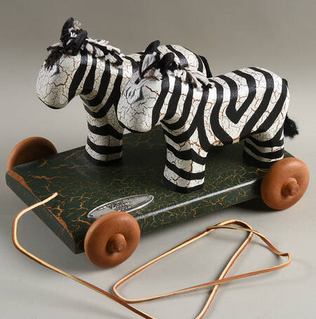 Annual Noah's Ark Pull-Toy Series Zebras - Boxed