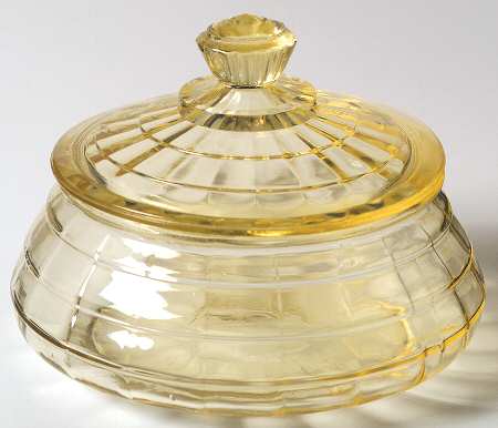 Block Optic Yellow Candy Dish & Lid