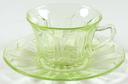 Colonial Green Cup and Saucer, No Ring Bread & Butter Plate