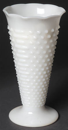 Hobnail Milk Glass 9" Flower Vase