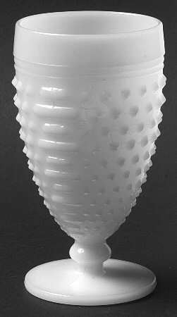 Hobnail Milk Glass Water Goblet