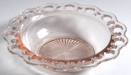 Lace Edge Pink 7" Individual Salad Bowl/Butter Round Base