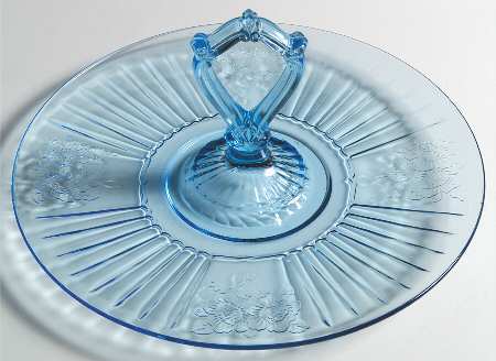 Mayfair Blue Center Handle Tray