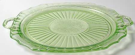 Mayfair Green Handled Cake Plate