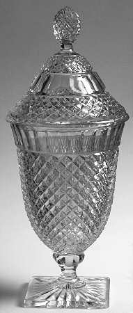 Miss America Clear Footed Candy Dish & Lid