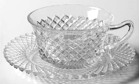 Miss America Clear Cup & Saucer Set