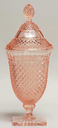Miss America Pink Footed Candy Dish & Lid