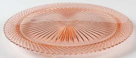 Miss America Pink Footed Cake Plate