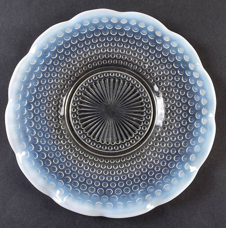 Moonstone Clear Opalescent 10" Sandwich Plate