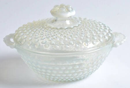 Moonstone Clear Opalescent Candy Jar & Lid