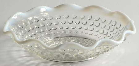 Moonstone Clear Opalescent 5" Round Crimped Bowl