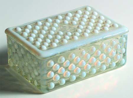 Moonstone Clear Opalescent Cigarette Box & Lid