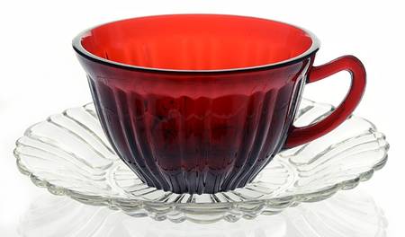 Old Cafe Clear Cup & Saucer Set
