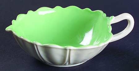 Oyster and Pearl White with Green by Anchor Hocking