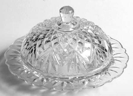 Prescut Clear Round Covered Butter