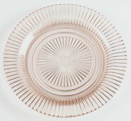 Queen Mary Pink Dinner Plate by Anchor Hocking