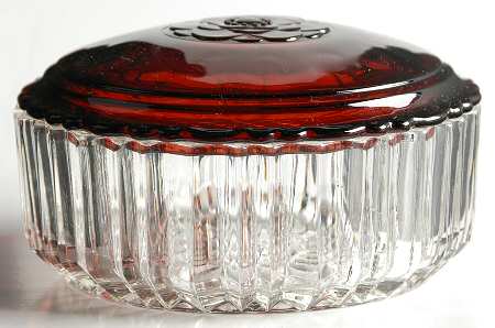 Royal Ruby Round Puff Box with Lid